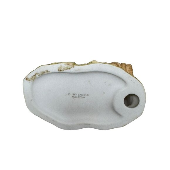 Vintage 1987 Enesco Pig In A Barrel Ceramic Figurine Size L 4" x W 2" x H 2" - Picture 8 of 9